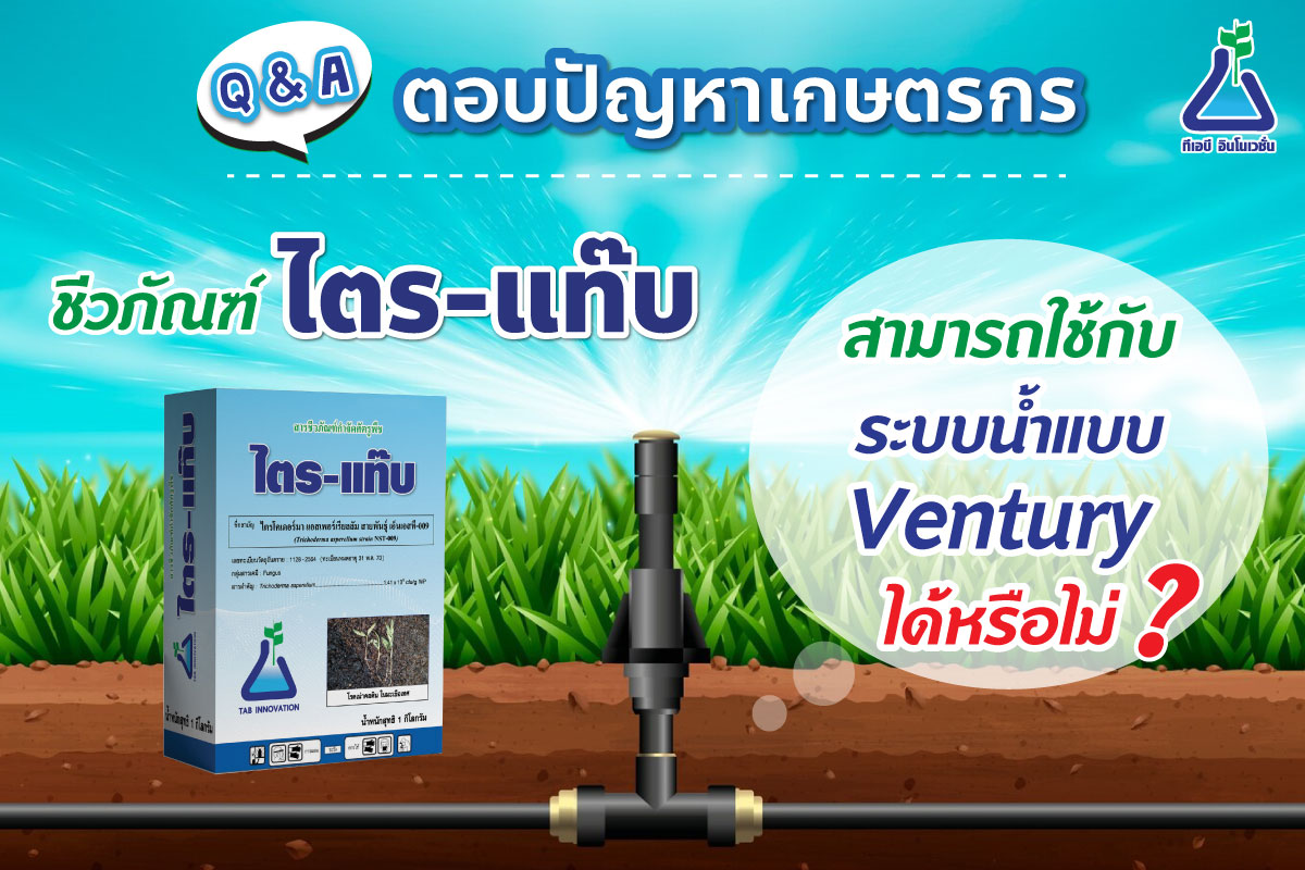 ชีวภัณฑ์ ไตร-แท๊บ สามารถใช้กับระบบน้ำแบบ Ventury ได้หรือไม่